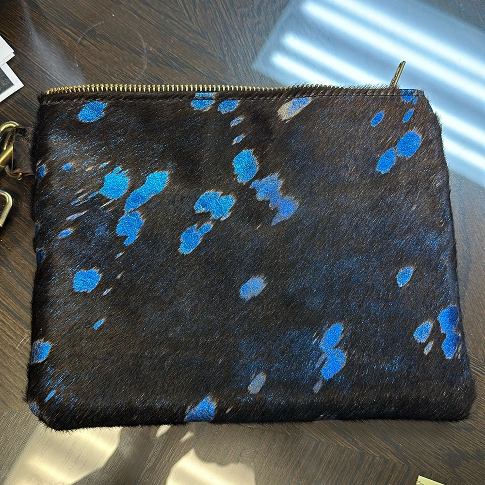 Cute cowhide wristlet